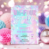 Un-Four-Gettable Neon Glow 4e verjaardagsfeest Kaart