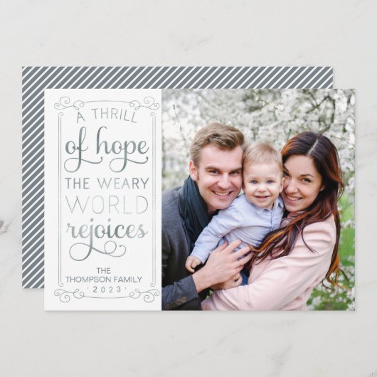 Un frisson d'espoir Weary World Rejoices Carte pho (Devant / Derrière)