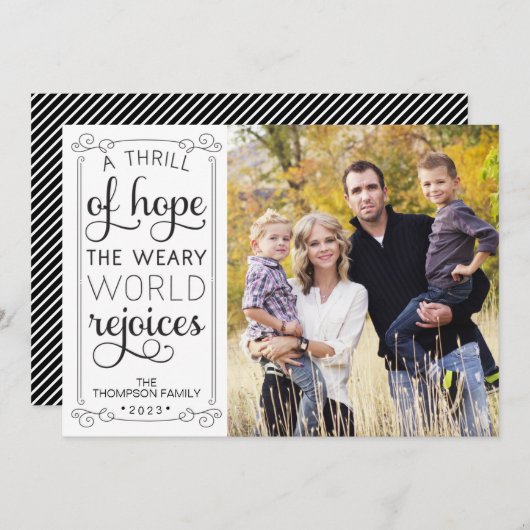 Un frisson d'espoir Weary World Rejoices Carte pho (Devant / Derrière)
