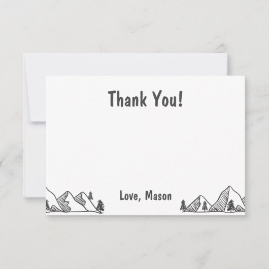 Un garçon de Carte de remerciements sauvage et ext (Devant)