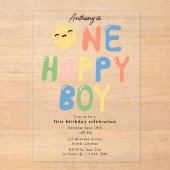 Un garçon heureux Invitation d'anniversaire 1er An (Recto)