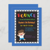 Un garçon sur Trampoline Invitations du parti Anni (Devant / Derrière)