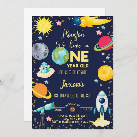 Un garçon tactique de l'espace 1ère invitation de (Devant / Derrière)