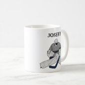 Un gardien de hockey sur glace Illustré Mug (Devant droit)