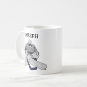 Un gardien de hockey sur glace Illustré Mug (Devant gauche)