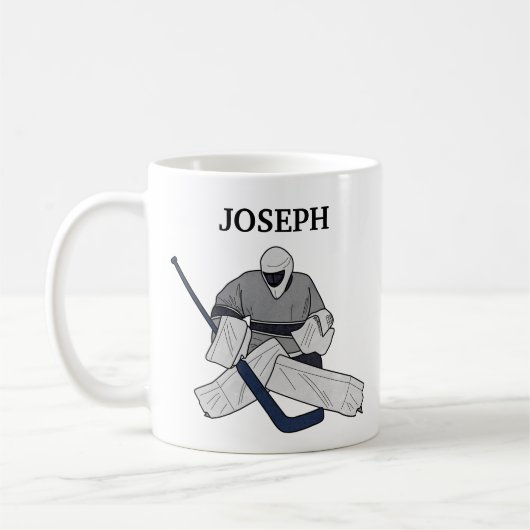 Un gardien de hockey sur glace Illustré Mug (Gauche)