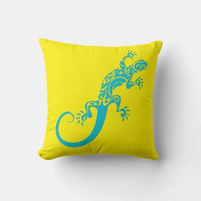 Un gecko bleu comme animal de compagnie. Oreiller  (Recto)