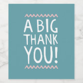 Un grand merci bouteille étiquette joueuse typogra (Étiquettes simples)