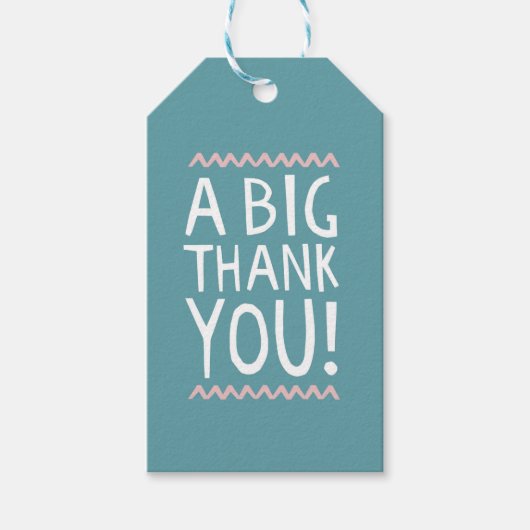 Un grand merci étiquette cadeau merci merci typogr (Devant)