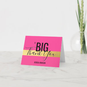 Un GRAND MERCI - Faux Gold Foil Hot Pink   NAME