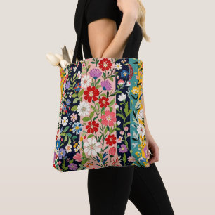 Un grand sac à main floral frais et lumineux.