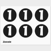 Un grand Stickers rond noir par Janz (Feuille)