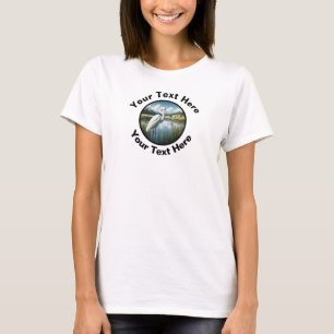 Un grand T-shirt d'aigrette avec texte personnalis