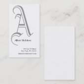 Un gris de carte de visite d'alphabet de lettre (Devant / Derrière)