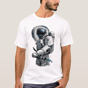 Un guerrier japonais en T-shirt astronaute