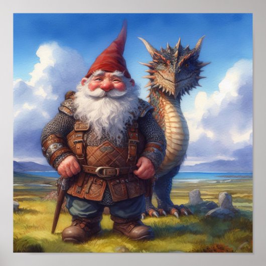 Un guerrier nome Poster avec son dragon (Devant)