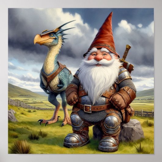Un guerrier nome Poster avec son dragon (Devant)