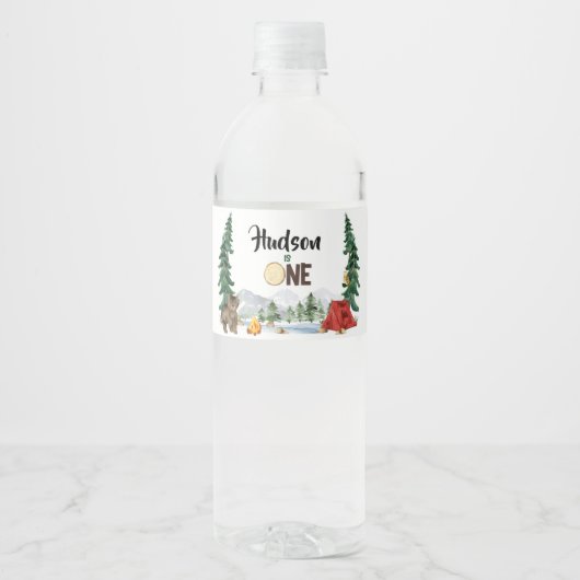 Un heureux Étiquette de bouteille d'eau Camper (Devant)