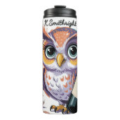 Un hibou avec une bouteille de vin (Devant)