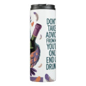 Un hibou avec une bouteille de vin (Dos)