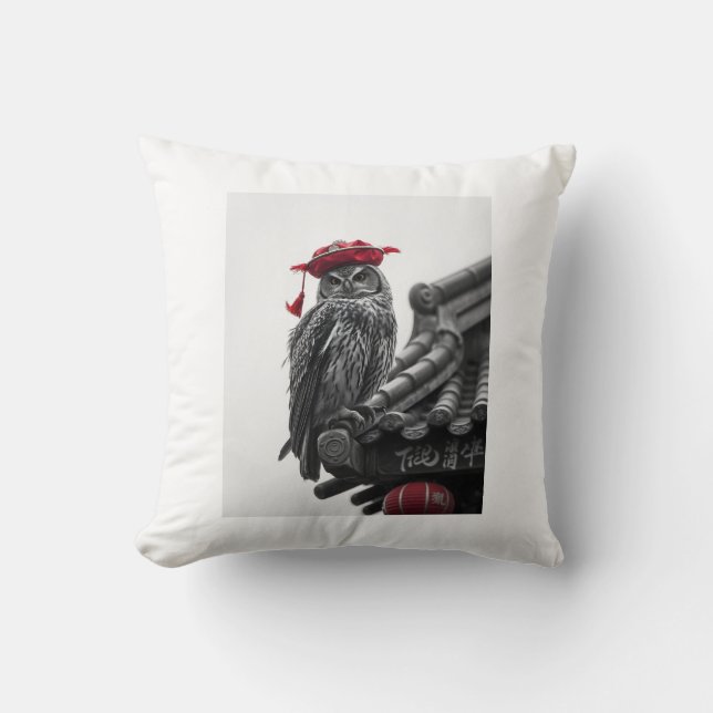 un hibou en coussin chinois (Recto)