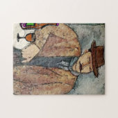 Un homme avec du vin sur la table Jigsaw Puzzle (Horizontal)