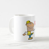 Un Homme Avec Un Signe Stop Café Mug (Devant gauche)