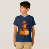 Un homme citrouille Happy Halloween T-shirt (Devant entier)