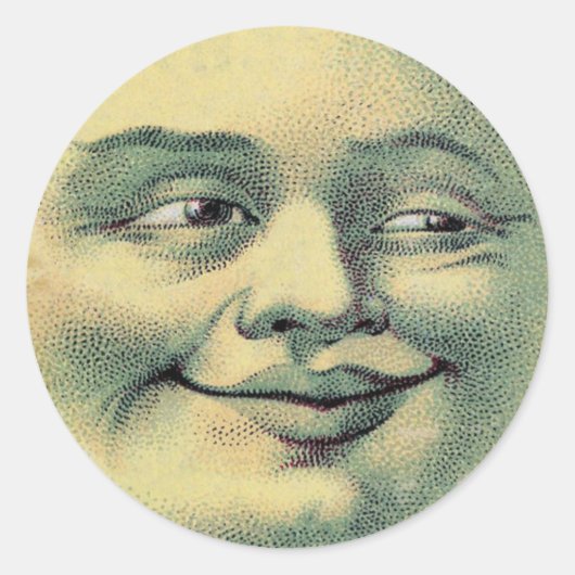 Un homme dans la lune Sticker Vintage (Devant)