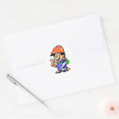 Un Homme De Caricature Dans Un Stickers Casquette  (Enveloppe)