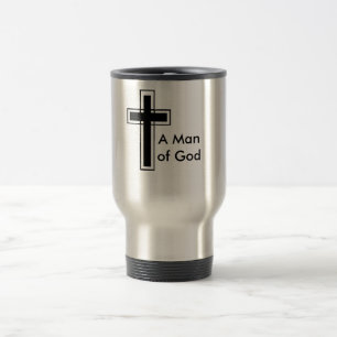 Un homme de tasse inoxydable de voyage de Dieu