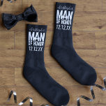 Un homme d'honneur Cadeau fête de la mariée Chauss<br><div class="desc">Quel homme d'honneur n'aimerait pas une paire de chaussettes noires spéciales comme cadeau de remerciement? Je ne connais personne qui ne le voudrait. Ajoutez son nom et votre date de mariage et préparez-vous à l'apparence de joie sur son visage.</div>