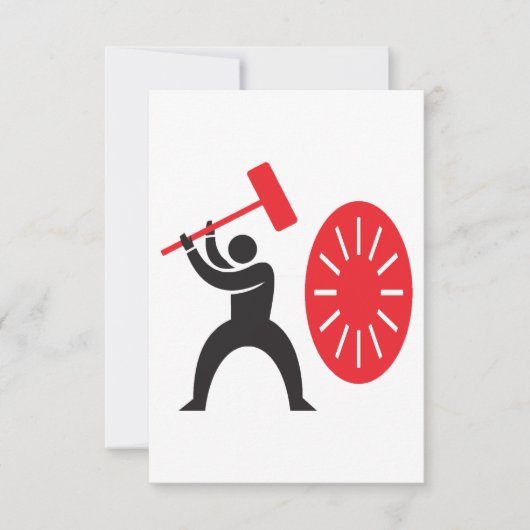 Un Homme Frappe Une Invitation Gong (Devant)