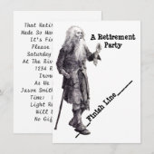 Un Humour amusant arrive à la retraite Invitation  (Devant / Derrière)