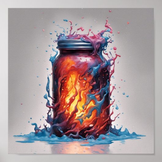 Un incendie dans un poster de bocal (Devant)