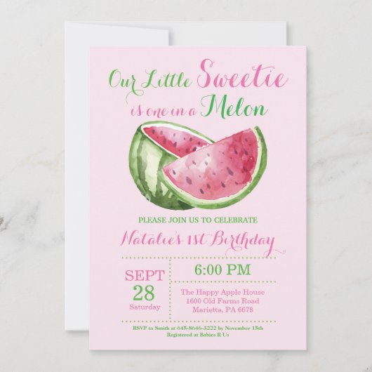 Un Invitation dans une pastèque de Melon Premier a (Devant)