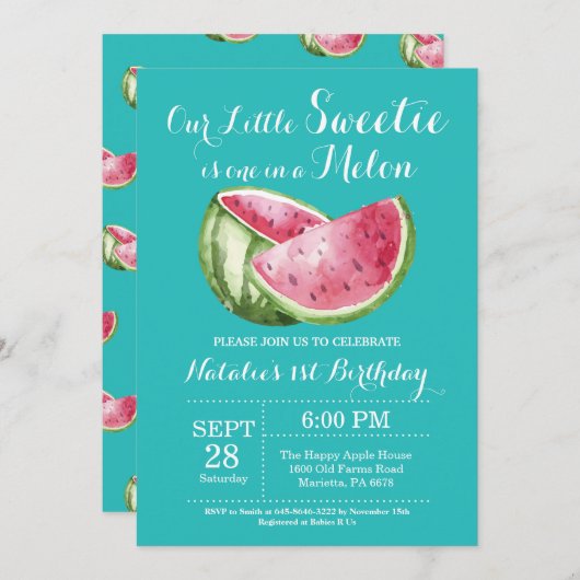 Un Invitation dans une pastèque de Melon Premier a (Devant / Derrière)