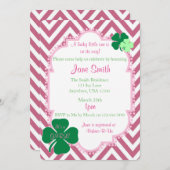 Un Invitation de Baby shower irlandais Lucky Littl (Devant / Derrière)