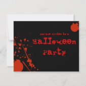 Un Invitation d'Halloween noir éclaboussé de sang (Devant)