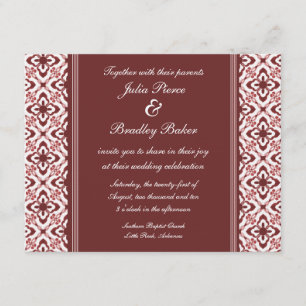 Un Invitation Mariage damassé éblouissant, Maroon