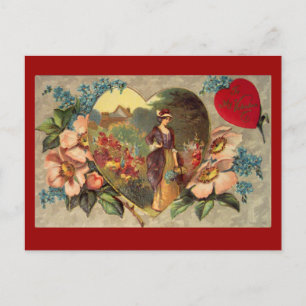 Un jardin de fleurs Valentine Carte postale