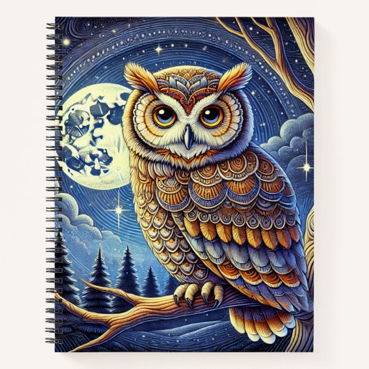 un joli carnet d'image de hibou (Devant)