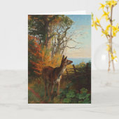 Un Joli Cerf Dans La Forêt - Carte Nota Vierge (Fleur jaune)