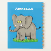 Un joli éléphant drôle avec un oiseau sur le tronc (Dos)