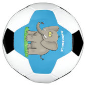 Un joli éléphant drôle avec un oiseau sur le tronc (Tourné)