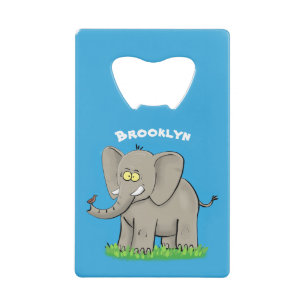 Un joli éléphant drôle avec un oiseau sur le tronc