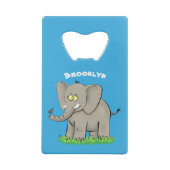 Un joli éléphant drôle avec un oiseau sur le tronc (Dos)