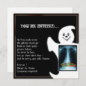 Un joli fantôme avec des invitations à la fête de  (Devant / Derrière)