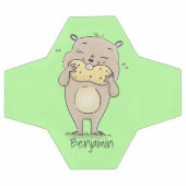 Un joli hamster souriant avec un dessin animé d'ar (Plat)