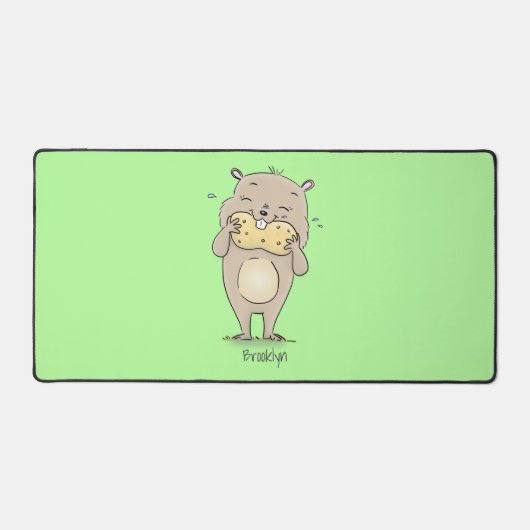 Un joli hamster souriant avec un dessin animé d'ar (Recto)